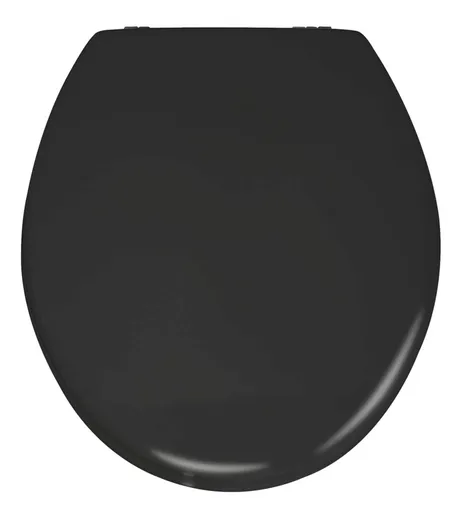 Capac de toaleta, Wenko, Prima Black Matt, 37 x 41 cm, mdf/inox, negru