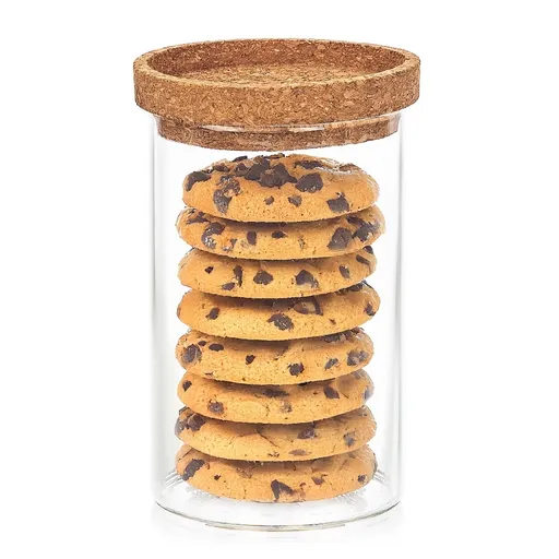 Doză de sticlă pentru alimente cu capac 4Home Cork , 850 ml, 850 ml