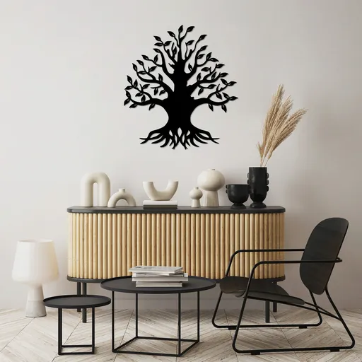 Decoratiune de perete, Monumental Tree 3, Dimensiune: 70 x 76 cm, Negru