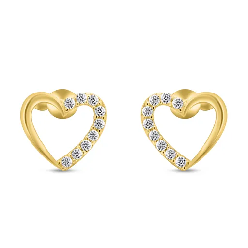 Brilio Silver Romantici cercei placați cu aur inimioare strălucitoare EA356Y
