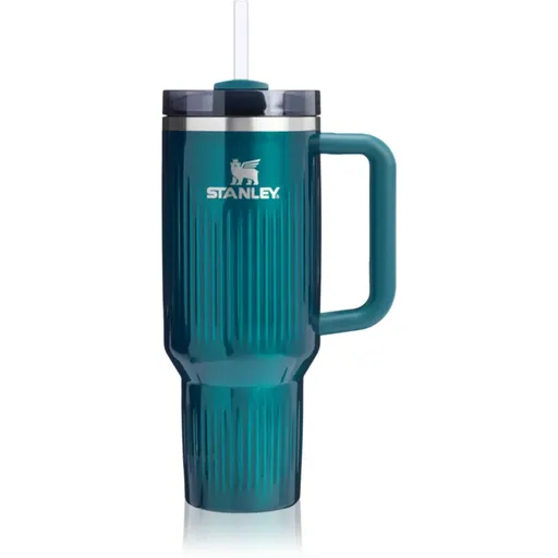 Stanley Quencher H2.O FlowState™ Fluted Tumbler pahar din oțel inoxidabil cu pai mare Marina Shine 1180 ml