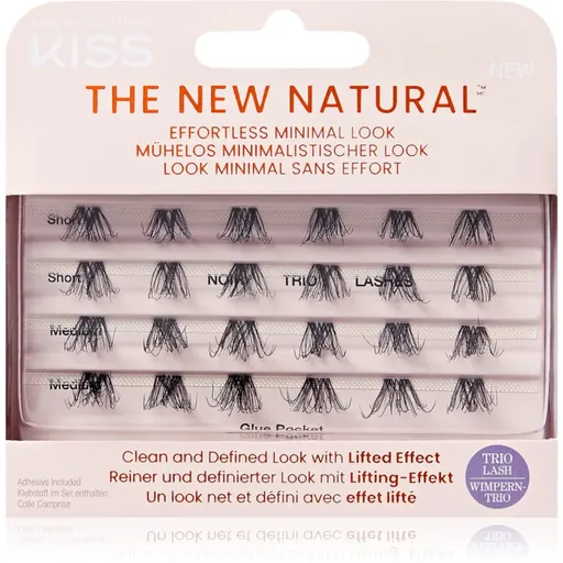 KISS The New Natural Effortless Minimal Look pachet cu gene fără noduri autoadezive Trio 02 24 buc