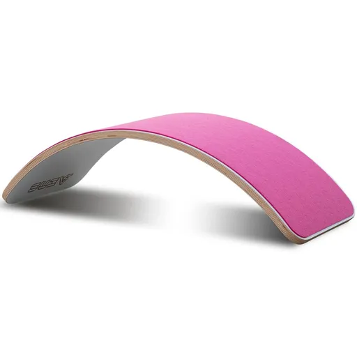 Placă de echilibru din lemn, Hanah Home, Wavy Board, 81x22x30 cm, Alb/Roz