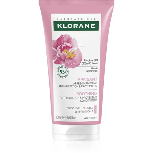 Klorane Peony Soothing Sensitive Hair Scalp Conditioner balsam de păr pentru piele sensibila 150 ml