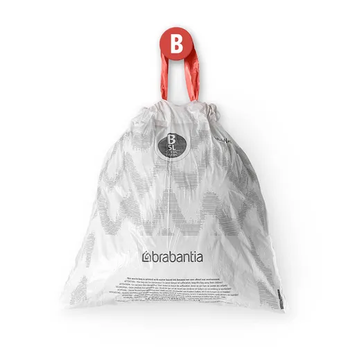 Saci de gunoi Brabantia PerfectFit 1005563, Dimensiune B, 5 L, 40 buc, Alb