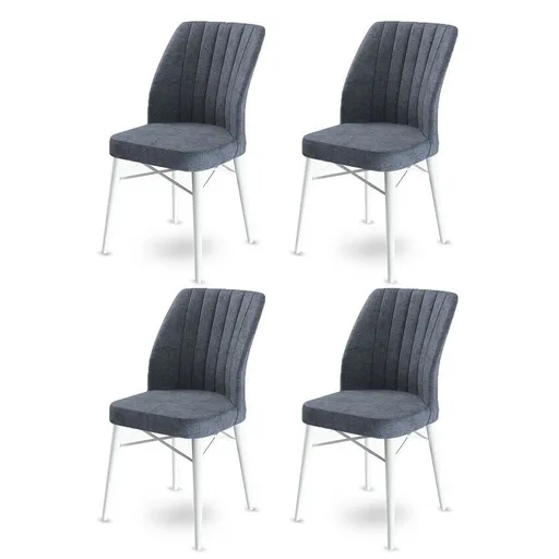 Set de scaune de sufragerie Flex Fume and White, 4buc., gri închis