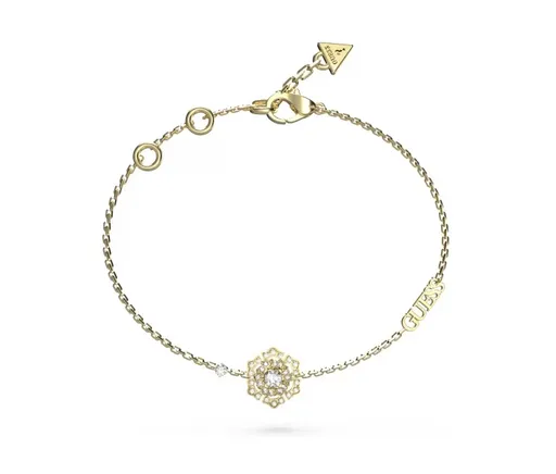 Guess Brățară elegantă placată cu aur cu floare La Fleur JUBB04557JWYG 14.5 cm