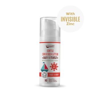 WoodenSpoon Loțiune de corp cu protecție solară Baby & Family SPF 50 50 ml - pompă