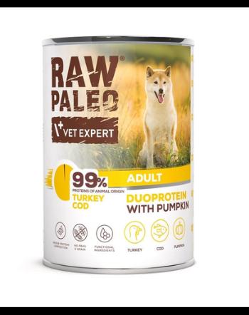 Conserva pentru caini RAW PALEO Turkey&amp;Cod Adult 400g curcan si cod