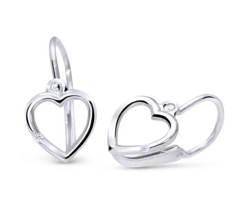 Cutie Jewellery Cercei in formă de inimă din aur cu zircon C2761-10-X-2 alb