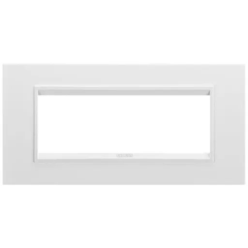 Rama ornament metal 6 module Gewiss Chorus Lux GW16206XW, alb satinat monocrom