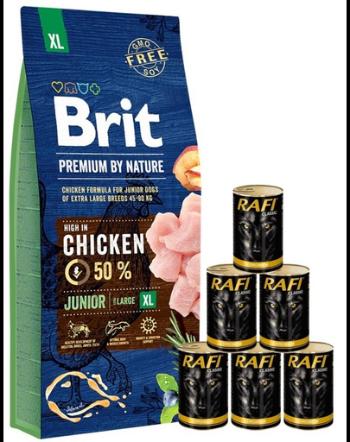 BRIT Premium By Nature Junior Extra Large XL 15 kg + conserve 6x1240 g cu pasare