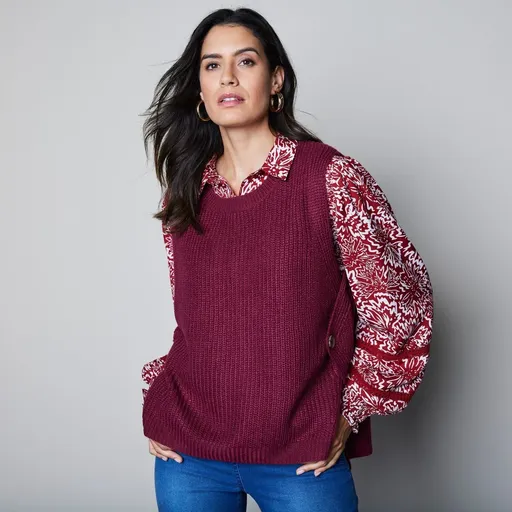 Pulover fără mâneci, cu atingere de mohair