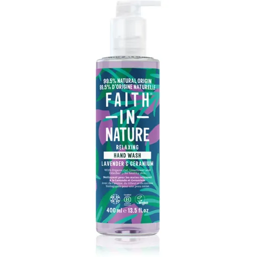 Faith In Nature Lavender & Geranium Săpun natural pentru mâini cu esente de lavanda 400 ml