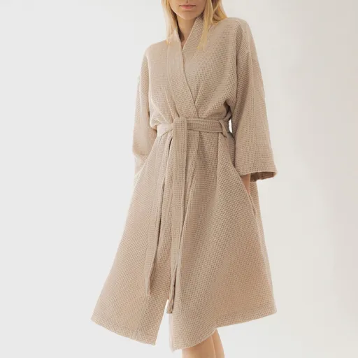 Halat de baie Vaffel, Homla, S/M, bumbac/vascoza, bej