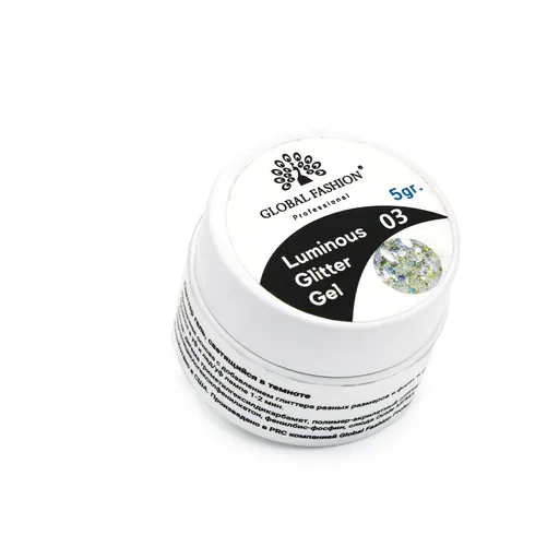 Gel Luminous Glitter Hexagon 5g, Nr. 03, TPO Free