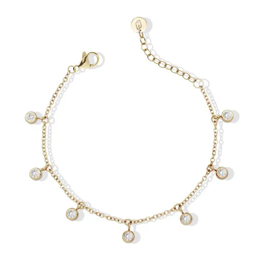 Liu Jo Brățară de picior placată cu aur cu cristale LJ2842