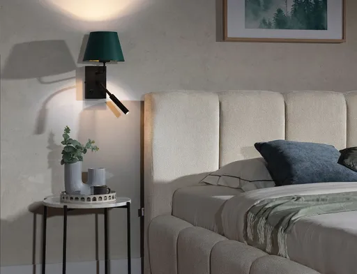 Aplica de perete ELTAP, Vespillo, 26x18x38 cm, 1xE27, 1xG9, 15W/8W, otel/PVC, verde/auriu