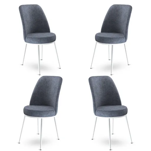 Set scaune 4 piese, Hanah Home, Dexa, Fume / Alb