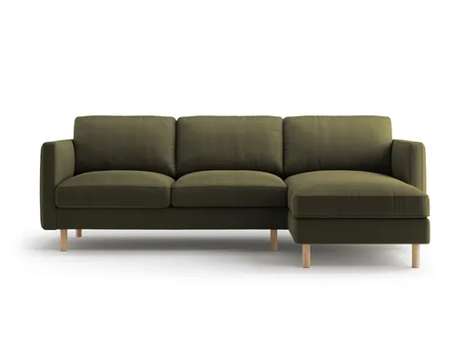 Coltar dreapta 3 locuri, Eden, Micadoni Home, 250x150x90 cm, catifea, verde muschi melanj