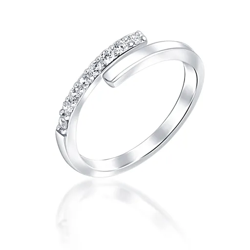 JVD Inel modern din argint cu pietre de zircon cubic SVLR0654XE9BI 54 mm