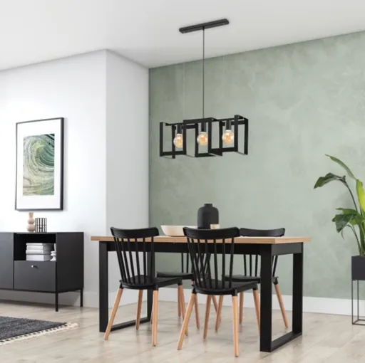 Lustra ELTAP, Giorri, 66x18x120 cm, 3xE27, 15W, otel, negru