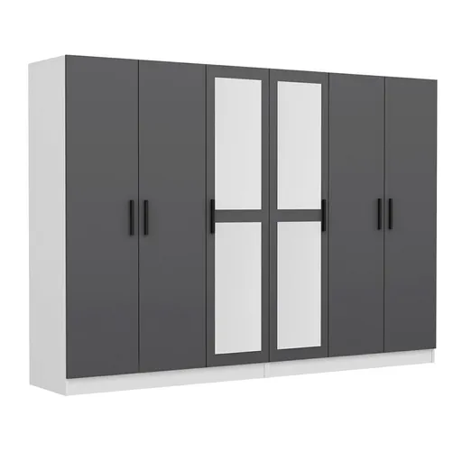 Dulap pentru haine, Hanah Home, Kale, 270x210x52 cm, Antracit