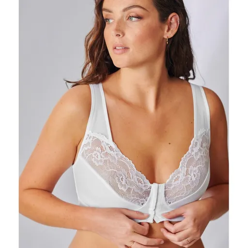 Sutien micșorat din dantelă cu închidere în față, fără arcuri