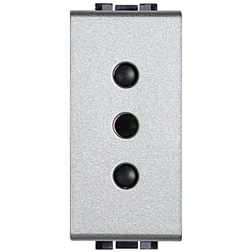 Priza 2p+T 10A standard italian Bticino Living Light NT4113, argintiu