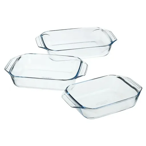 Pyrex Set de 3 vase de sticlă pentru cuptor, 2 l +3 l + 4 l