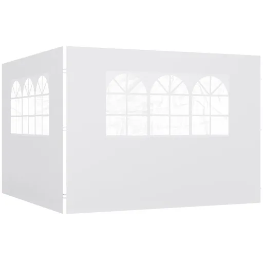 Outsunny Panouri Laterale pentru Corturi Pop-Up, Set de 2, 3x2m, Protecție UV, Rezistent la Apă, Alb | Aosom Romania