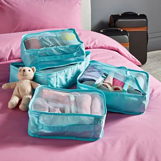 4 cutii din material textil pentru valiză