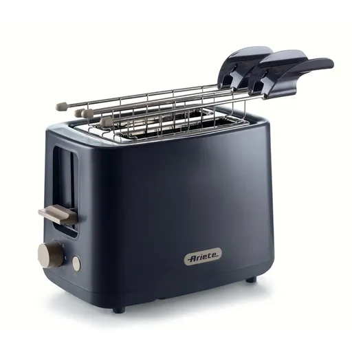 Prajitor de paine Ariete BREAKFAST 0157/03, 760W, 2 felii, Buton stop, 7 trepte, Tava dpentru firimituri detasabila, Negru