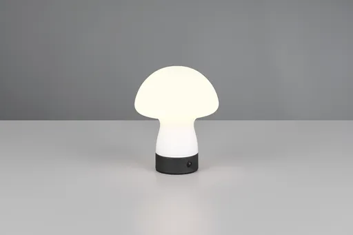 Lampa de masa Dooley, RL, 14x18 cm, 1.5W, 1x SMD, sticla, alb mat/negru