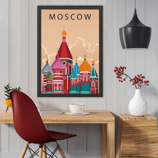 Tablou decorativ, Moscow (40 x 55), Polistiren, Multicolor