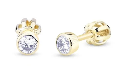 Cutie Jewellery Cercei mici din aur galben cu zircon cubic Z3034-30-10-X-1