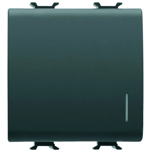 Intrerupator cu revenire cu led 2 module Gewiss Chorus GW12172, negru satin