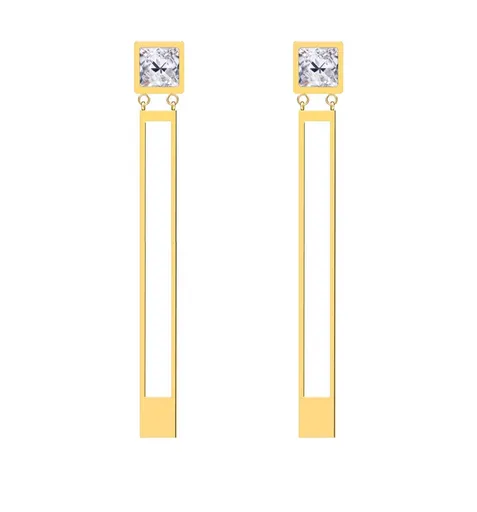 Preciosa Cercei din oțel placați cu aur Straight cu cristal Preciosa transparent 7393Y00