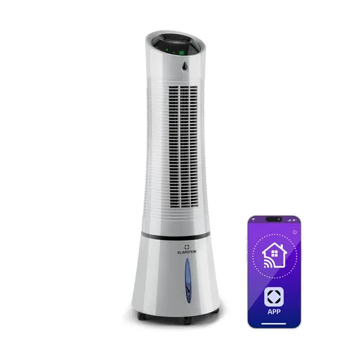 Klarstein Skyscraper Ice Smart, 4-in-1, Răcitor de aer și ventilator, WiFi, 210m³/h, telecomandă de la distanță