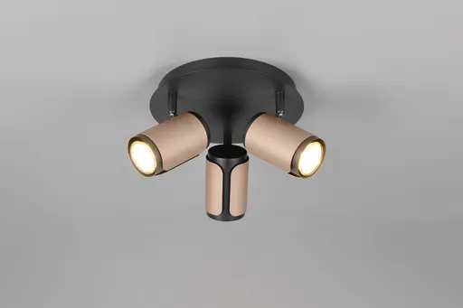 Plafoniera Gillan, TRIO, 30x16 cm, 10W, 3x GU10, metal, bronz