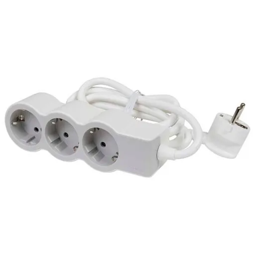 Prelungitor 3 prize, 1.5m cu CP, alb-gri deschis Legrand 694549