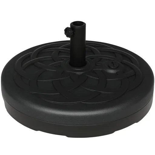 Outsunny Bază pentru Umbrele cu Stâlpi Ø38/48mm și Umplere cu 25 kg de Apă sau 35 kg de Nisip, Ø56x30.5 cm, Negru | Aosom Romania