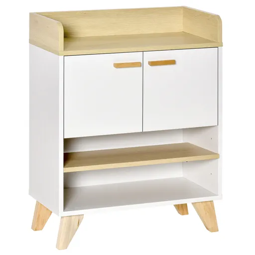 Mobilier multifunctional cu dulap si rafturi deschise, mobilier pentru sufragerie, bucatarie, birou, din lemn alb, 60x30x78cm HOMCOM | Aosom RO