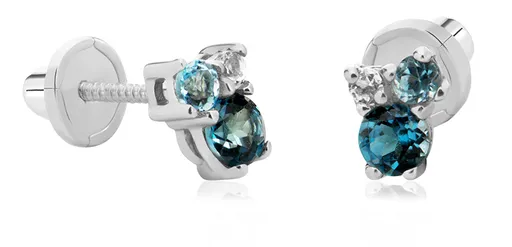 Brilio Cercei minimaliști din aur alb cu topaze 14/839.201/17TO