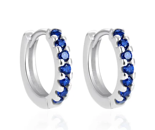 Agato Cercei rotunzi din argint cu zirconii albastre AGT-E066KDB