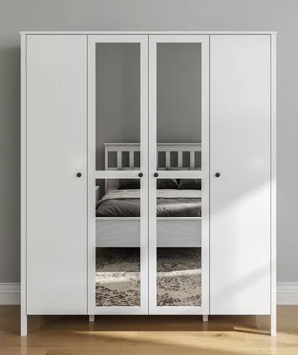 Dulap pentru haine, Hanah Home, FRN-20018, 180.8x215x59 cm, Maro/Alb