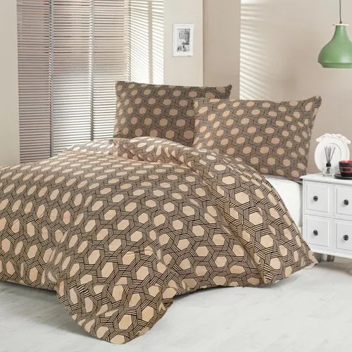 Kvalitex Lenjerie de pat din satin LuxuryCollection Carero bej, 140 x 200 cm, 70 x 90 cm, 140 x 200 cm, 70 x 90 cm