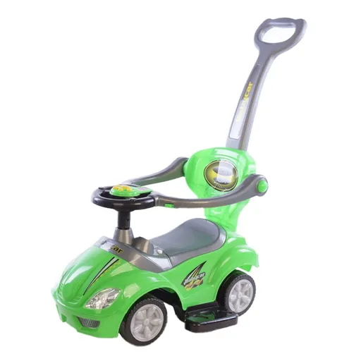 Mașinuță Baby Mix Mega Car 3in1 cu bară de ghidare, verde, verde