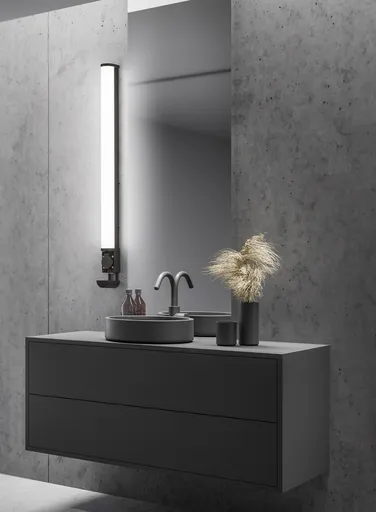 Aplica de perete Piera, TRIO, 79x5.5 cm, 16W, 1x SMD, plastic, negru mat/alb