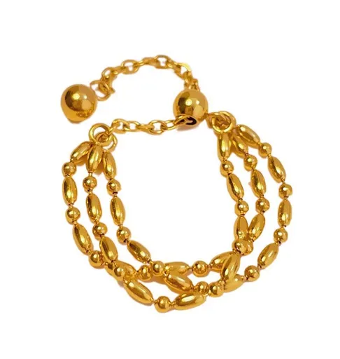 Troli Inel reglabil tip lanț, realizat din oțel placat cu aur